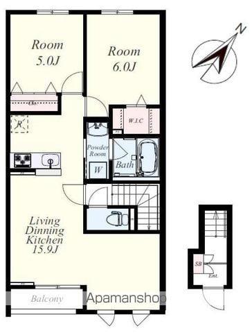 プルニエール博多(2LDK/2階)の間取り写真