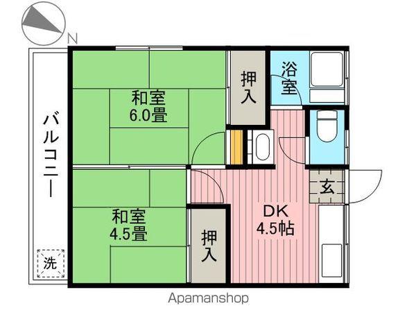 第2コーポけやき(2K/2階)の間取り写真