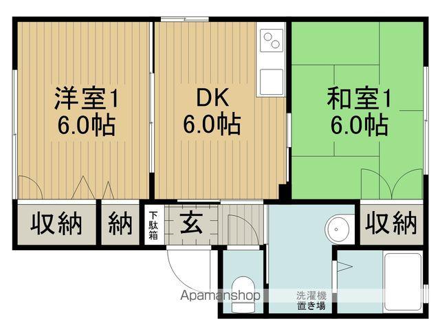 MAY ONE 25C棟(2DK/1階)の間取り写真