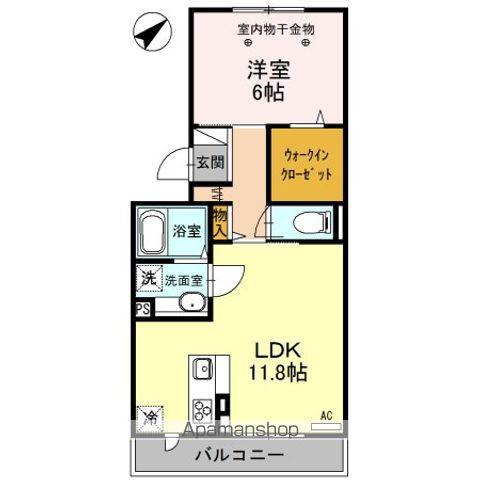 ロイジェントパークスレイクタウンⅢH(1LDK/2階)の間取り写真