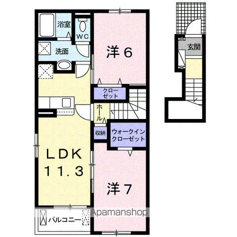メゾン・エトワールⅦ(2LDK/2階)の間取り写真