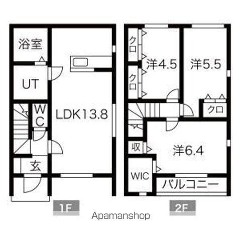 ALIVIO B棟(3LDK/1階)の間取り写真