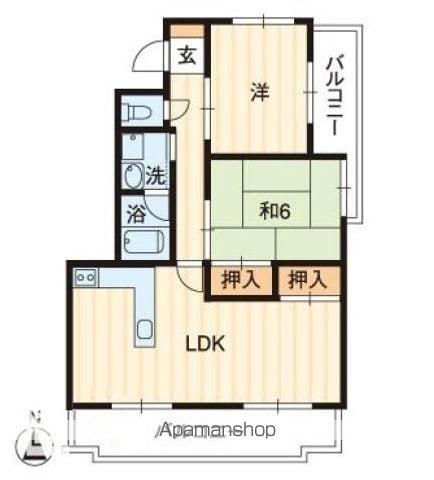 モア・ガーデン(2LDK/2階)の間取り写真