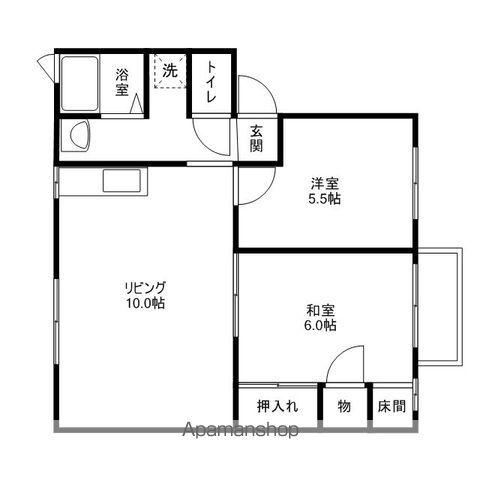 パレス守山(2LDK/2階)の間取り写真