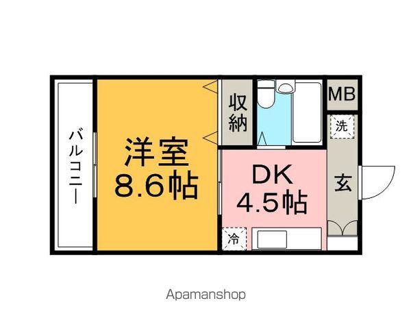 コーポ加月(1DK/3階)の間取り写真