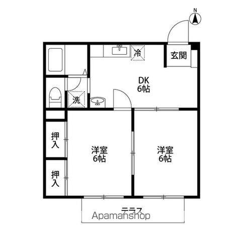 ニューシティ丸山A・B(2DK/1階)の間取り写真
