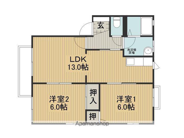 ボヌール共栄B棟(2LDK/2階)の間取り写真