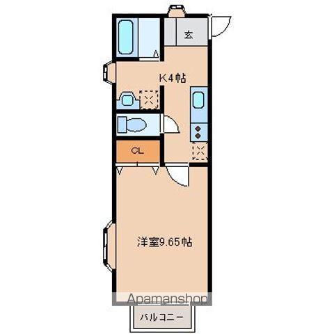 伊藤ウエスト(1K/1階)の間取り写真
