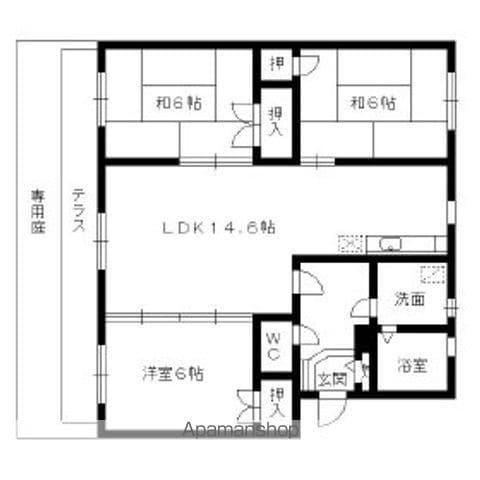 エクセレント・フジⅡ(3LDK/1階)の間取り写真