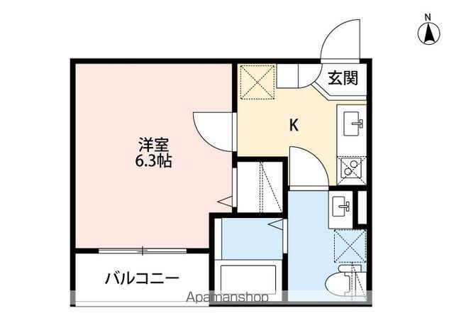 プランドール平安通(1K/1階)の間取り写真
