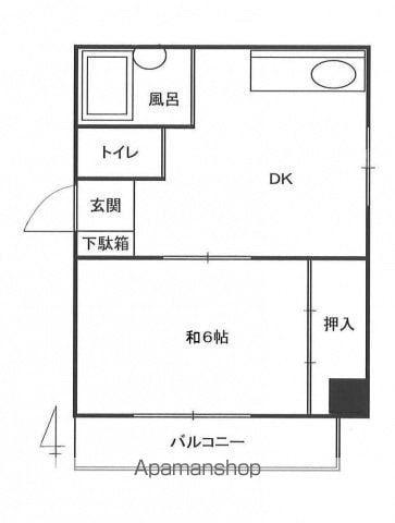 SKビル河原町(1DK/5階)の間取り写真