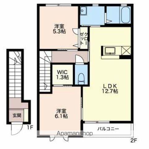 アーバンスクエアC棟(2LDK/2階)の間取り写真