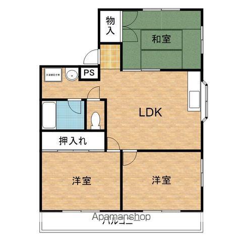 メロディハイムしみずC(3LDK/3階)の間取り写真