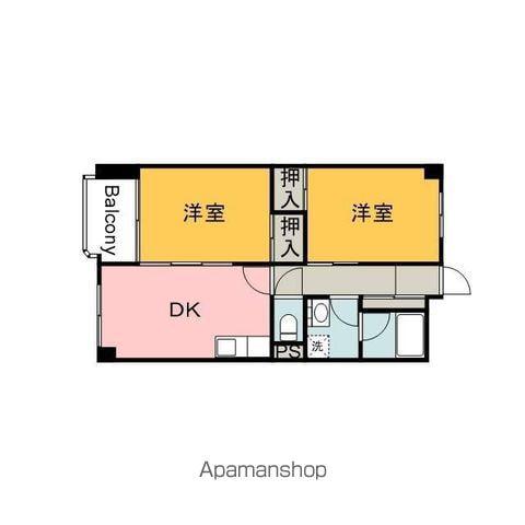 高陽第一センタービル(2DK/4階)の間取り写真