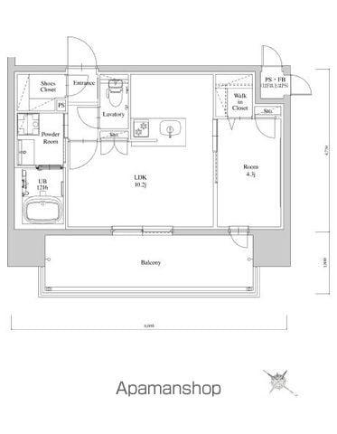 パークアクシス東高円寺(1LDK/11階)の間取り写真