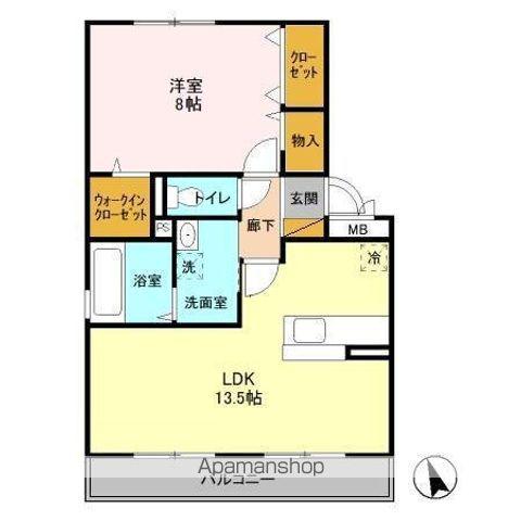 リビングタウン稲毛の杜C(1LDK/2階)の間取り写真