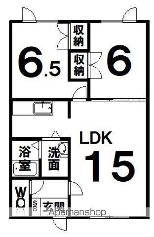 メゾン東部Ⅱ(2LDK/2階)の間取り写真
