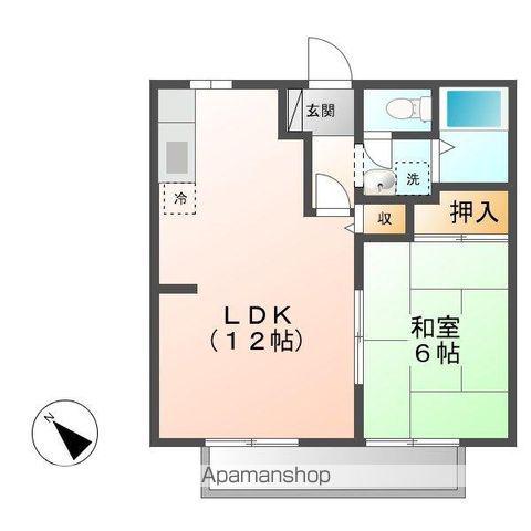 ビーライン蔵王(1LDK/2階)の間取り写真