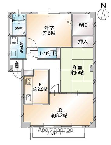 フォブール泉川(2LDK/2階)の間取り写真