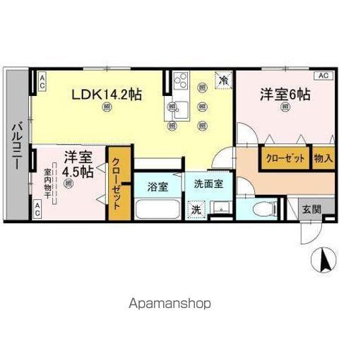 セレノアールA(2LDK/3階)の間取り写真