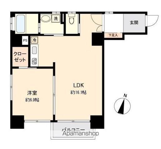 KDXレジデンス一番町(1LDK/5階)の間取り写真