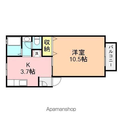ステラハウスⅡA棟(1K/2階)の間取り写真