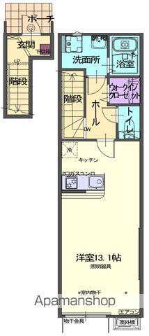 MAISON DE SHILVA ⅢB(ワンルーム/2階)の間取り写真