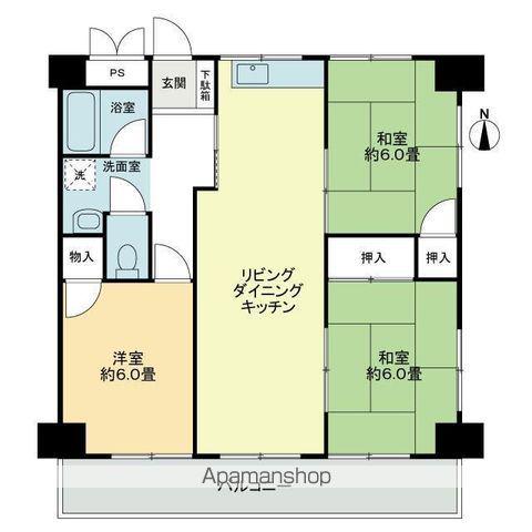 グランドメゾン松島(3LDK/3階)の間取り写真