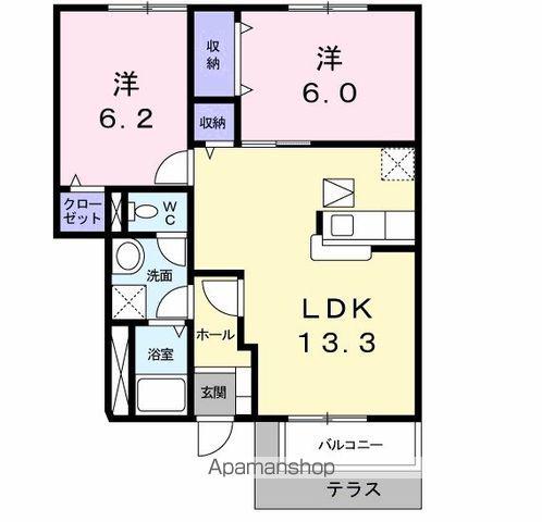 ラフォーレ・ガーデン(2LDK/1階)の間取り写真