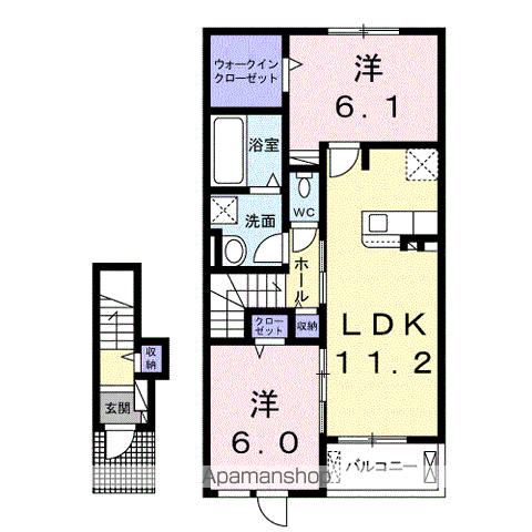 ステッラ Ⅰ(2LDK/2階)の間取り写真