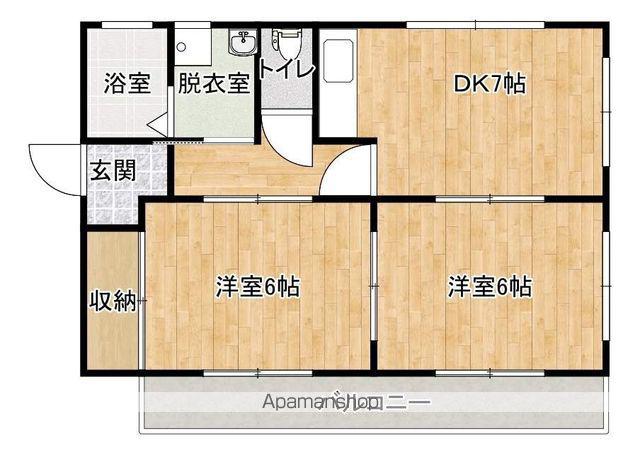クラーロ(2DK/2階)の間取り写真