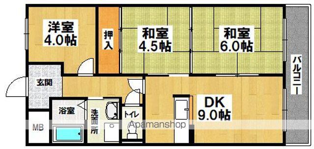 ウィスタリア藤(3LDK/3階)の間取り写真