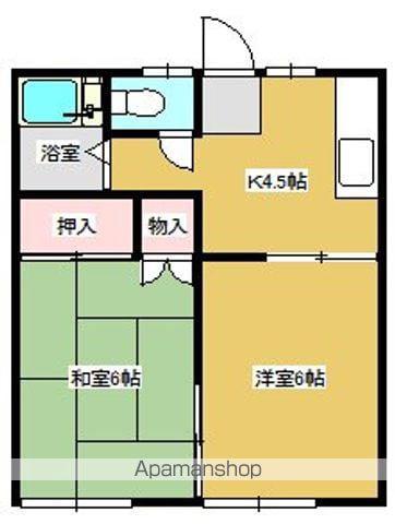 東北本線 二本松駅 徒歩12分 1階建 築47年(2K)の間取り写真