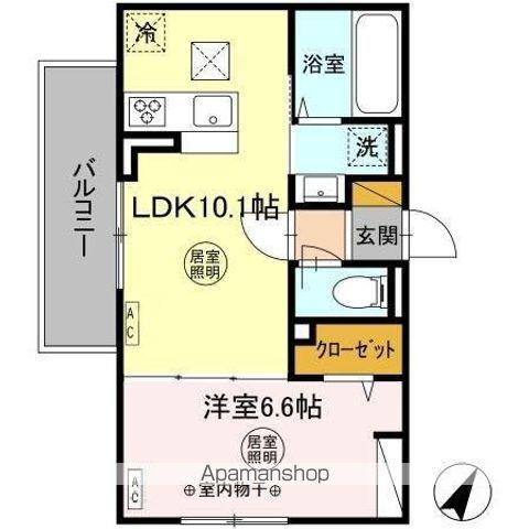 コモドコーポ前原(1LDK/1階)の間取り写真