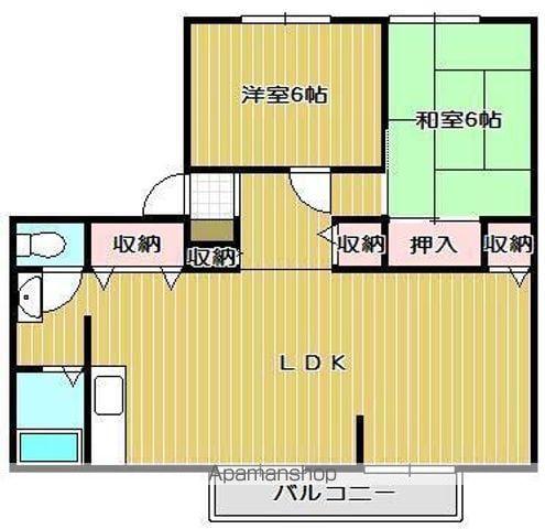 ホワイトガーデン弐番館(2LDK/1階)の間取り写真