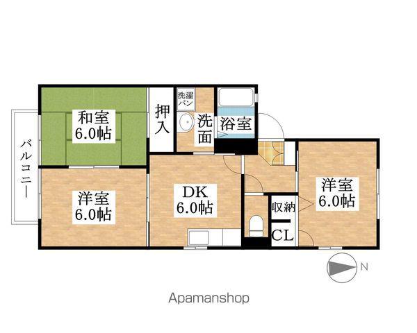 ディアス悠久 B(3DK/2階)の間取り写真