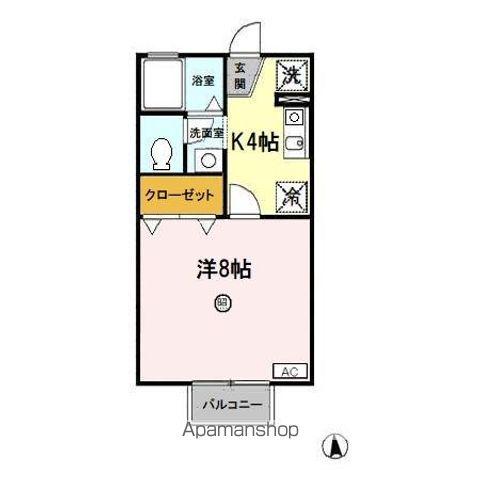 セレステオーリ(1K/2階)の間取り写真