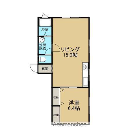 ウエストルム(1LDK/1階)の間取り写真