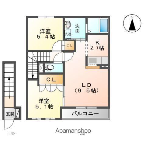 CASADOMANI(2LDK/2階)の間取り写真