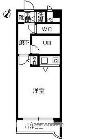 トーカンキャステール加治屋町(ワンルーム/6階)の間取り写真