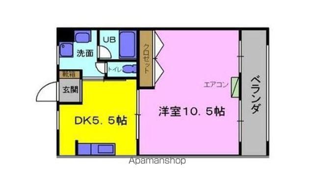 エクセル悦和5(1DK/1階)の間取り写真