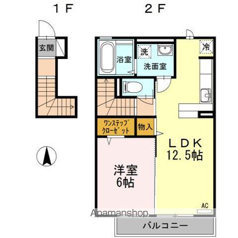 SEEDS WIT北矢三(1LDK/2階)の間取り写真