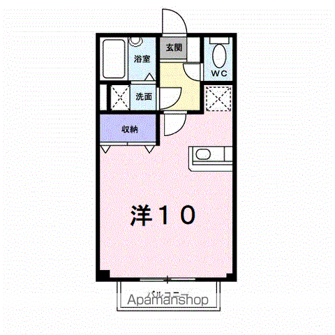 フォレスタT2(ワンルーム/2階)の間取り写真