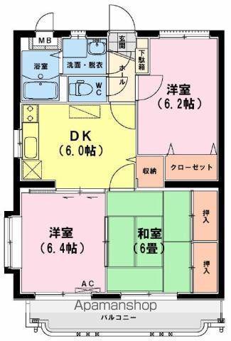 ユーミーいちまるⅠ(3DK/1階)の間取り写真