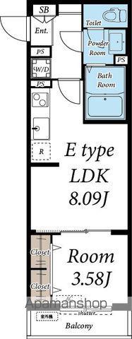 ヴィラ検見川浜(1LDK/3階)の間取り写真