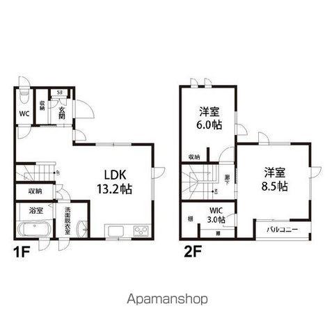 リベルタス薬師堂(2LDK)の間取り写真