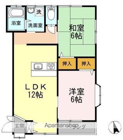 リヴハイツⅢ(2LDK/1階)の間取り写真