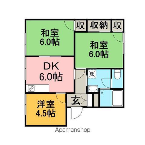 メゾン旭C棟(3DK/1階)の間取り写真