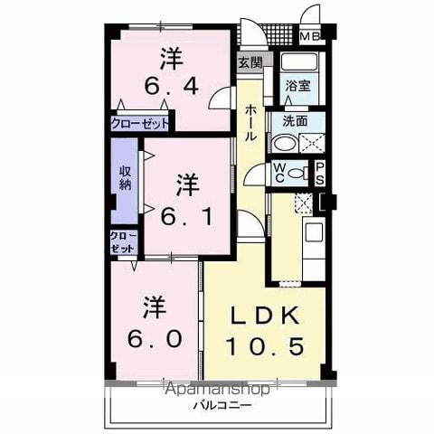 グランポ-ト(3LDK/2階)の間取り写真