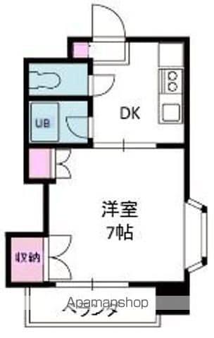 ジョイフル東野(1K/4階)の間取り写真